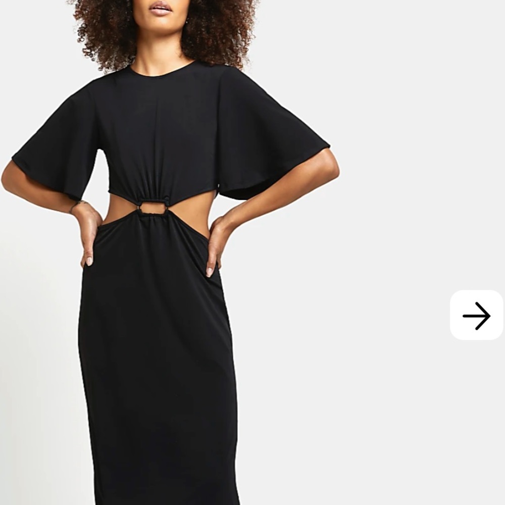 Cutout black midi dress